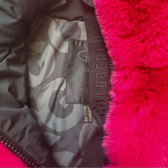 Goldbergh Victoria Faux Fur Puffer Ski Jacket Pink NWT US 6 With Defect - Picture 3 of 8